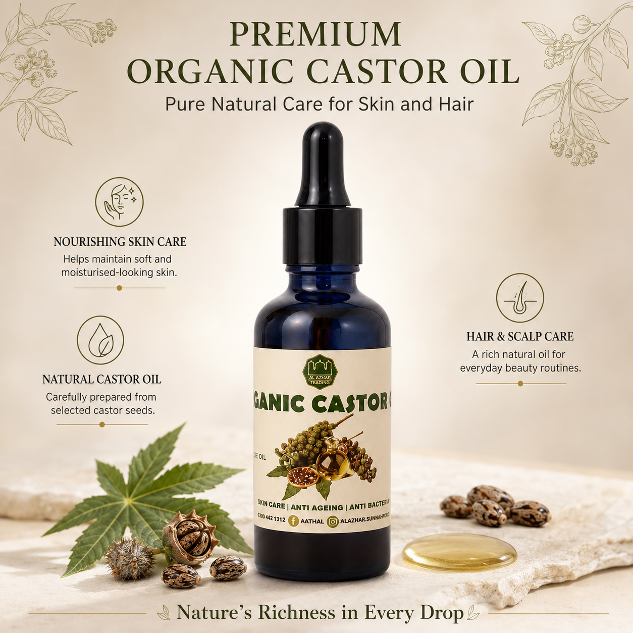 Minyak Kastor Organik 50ml