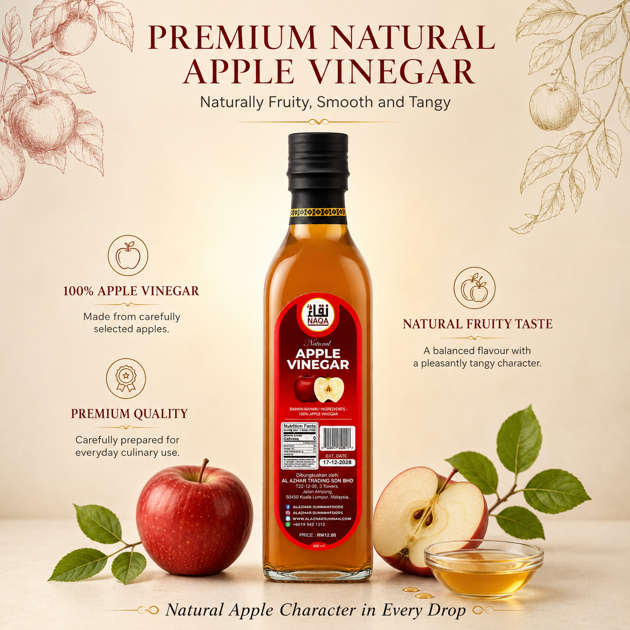 Natural Appel Vinegar 400ml