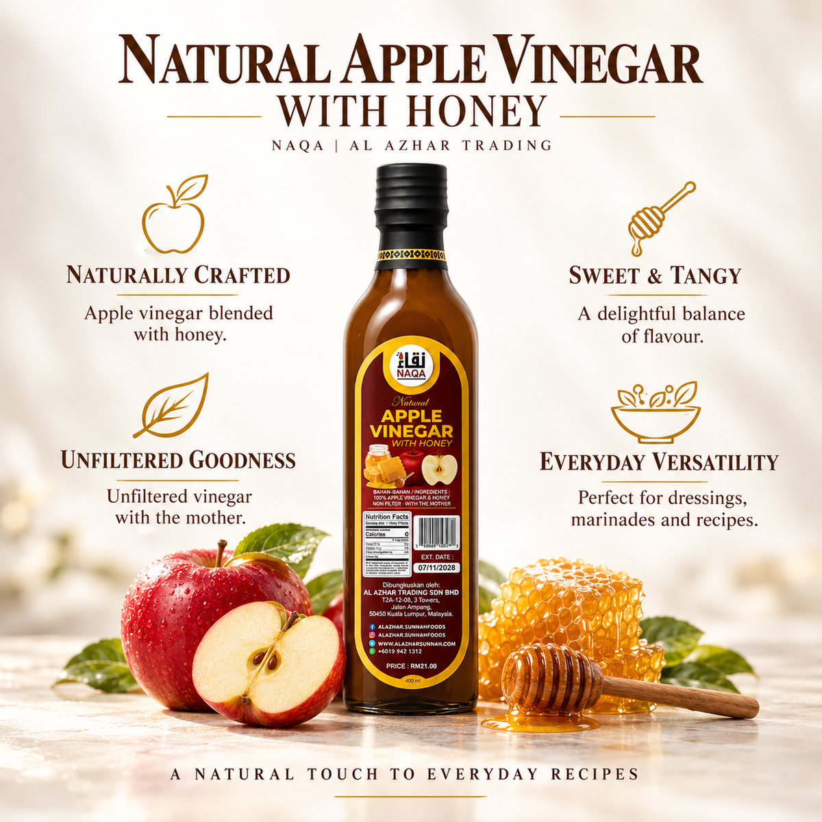 NAQA Natural Apple Vinegar with Honey