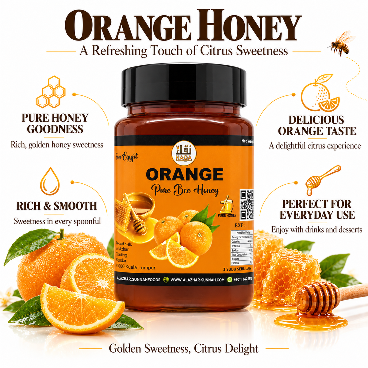 Orange Pure Bee Honey