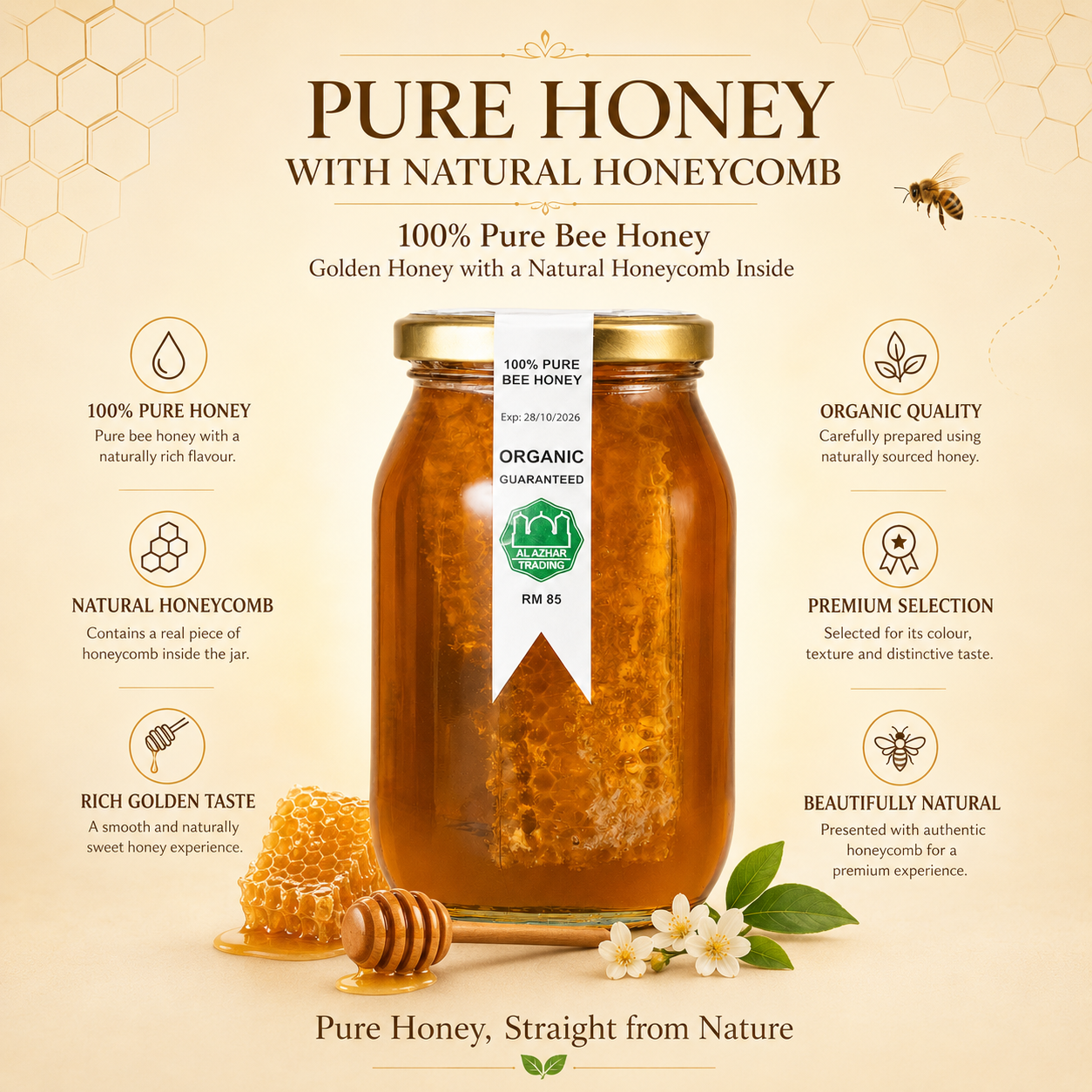 Pure Honey With Honeycomb