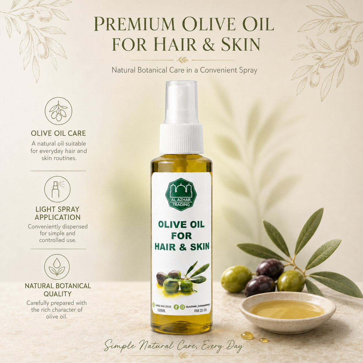 Minyak Zaitun Untuk Rambut & Kulit 100ml