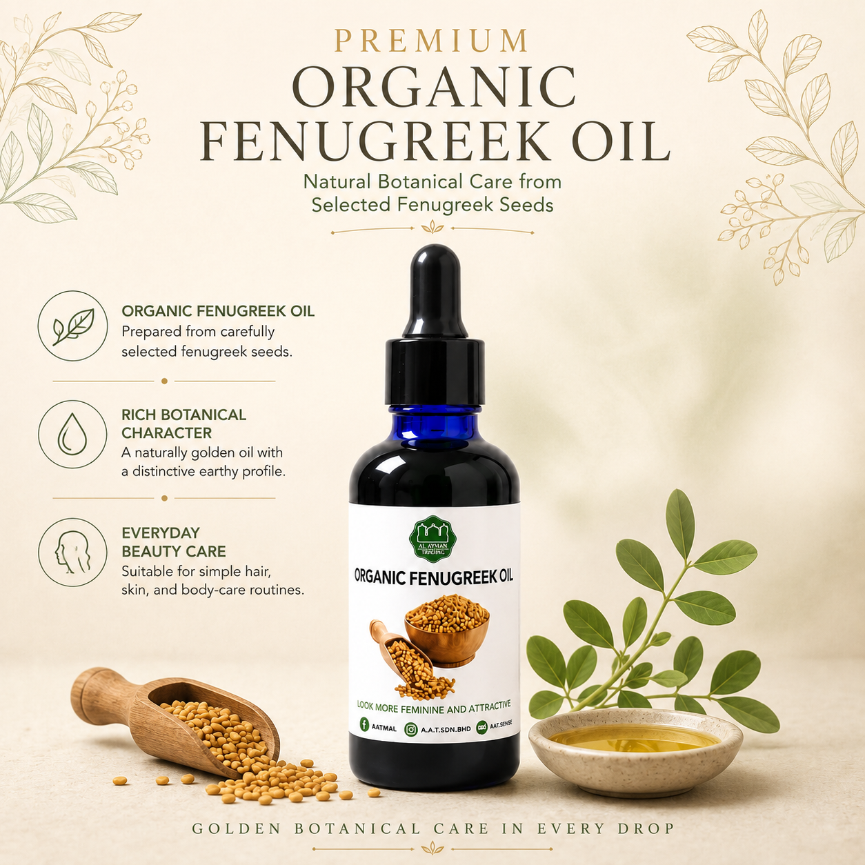 Fenugreek Oil Organic | Minyak Halba Organik - 50 ML