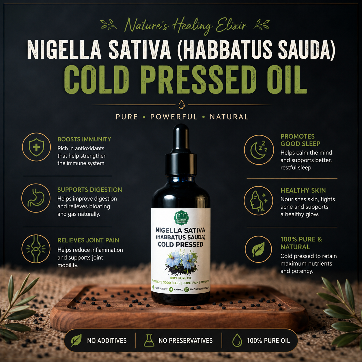 Minyak habbatus sauda Mesir perahan sejuk