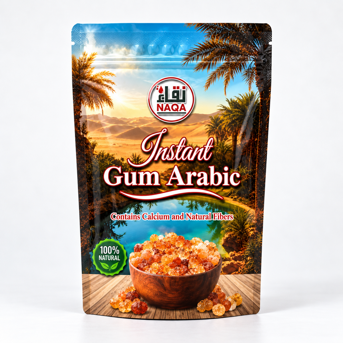 NAQA Instant Gum Arabic  100% Natural Acacia Gum
