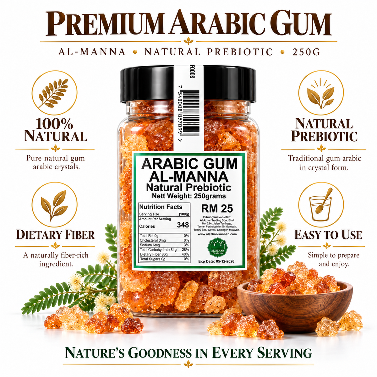 Al-Manna Arabic Gum  Natural Acacia Gum