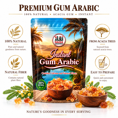 NAQA Instant Gum Arabic  100% Natural Acacia Gum