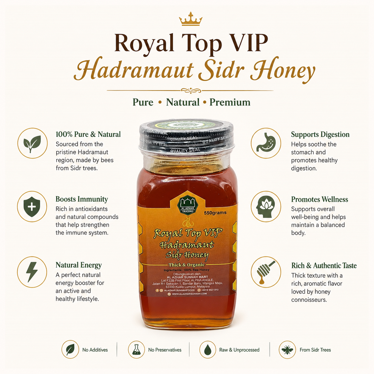 Madu Sidr Hadramaut VIP Diraja Terkemuka 550g - 250g