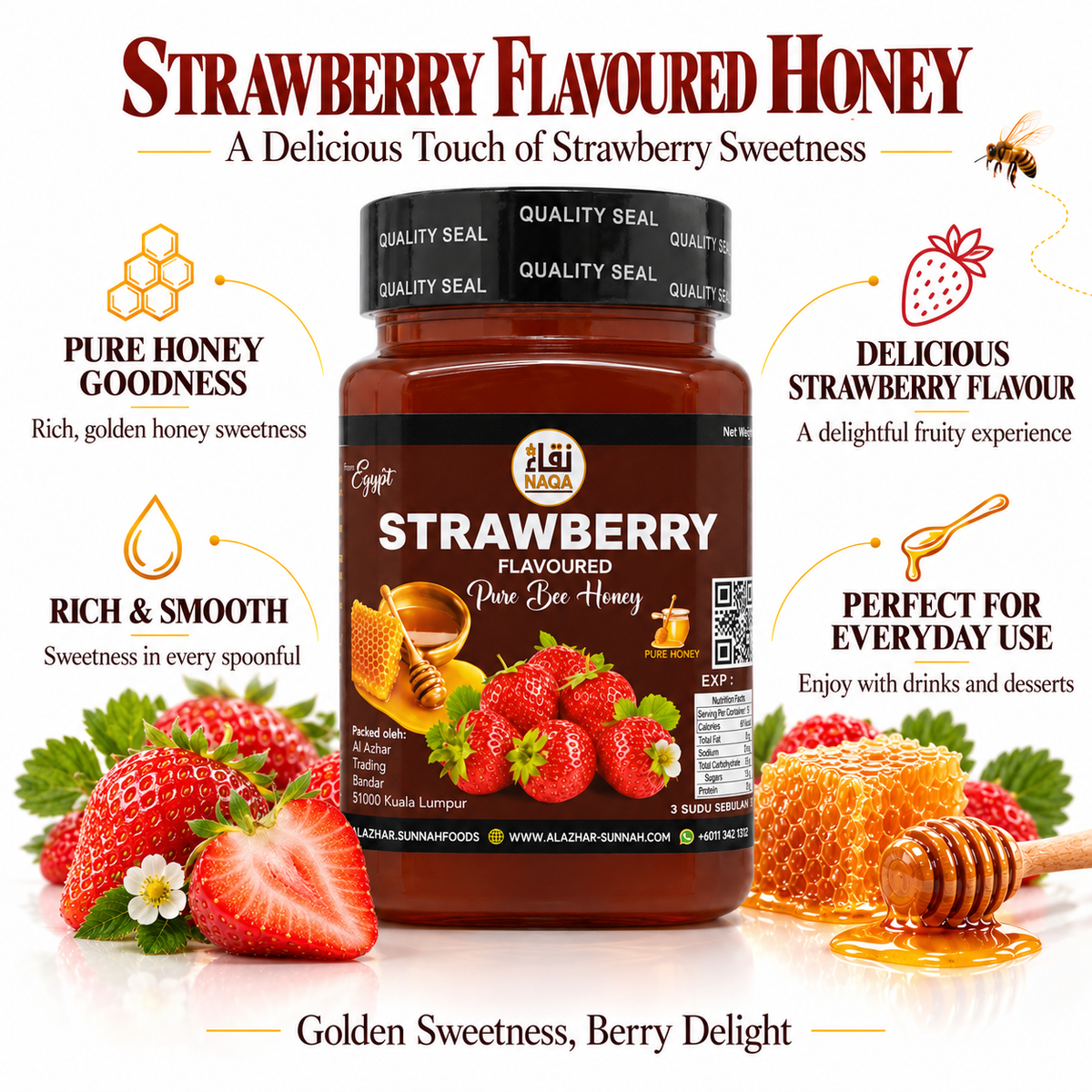 Strawberry Pure Bee Honey