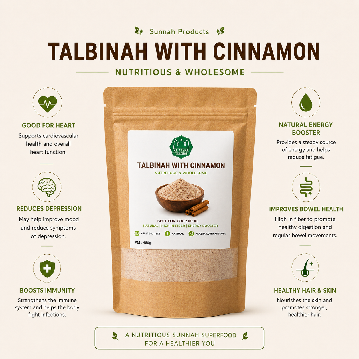 Talbinah Nabawiah Dengan Kayu Manis 300g